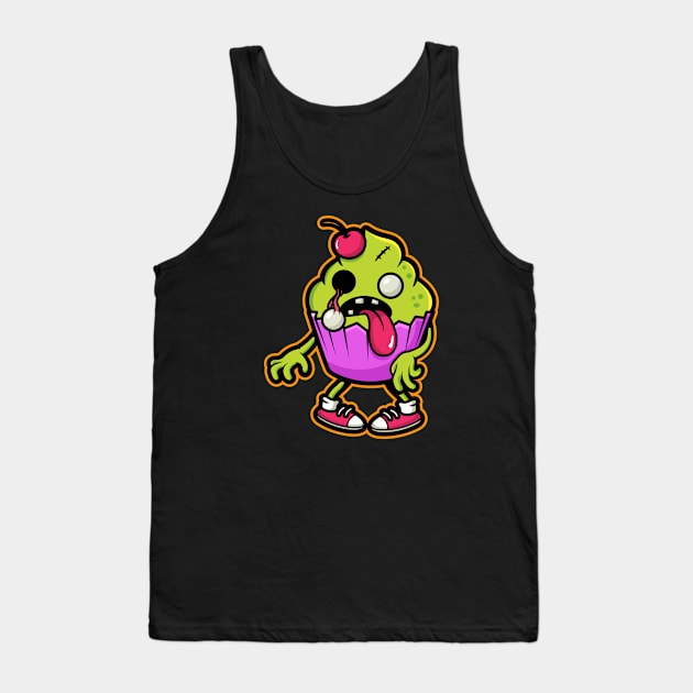 Cupcake Zombie Tank Top by yellowline